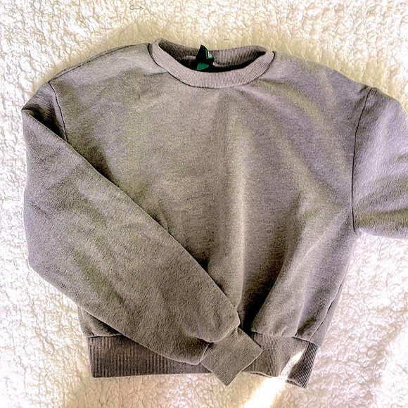 â¨gray cropped crewneck sweatshirt⨠size xs